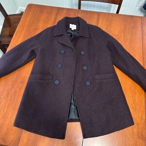LOFT Dark Wool Blend Coat